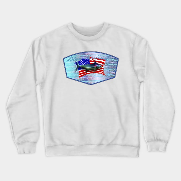 Blue Marlin Camo US Crewneck Sweatshirt by MikaelJenei